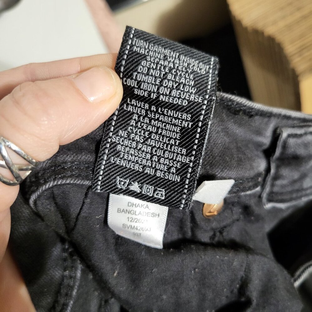 GIRLS 7 FOR ALL MANKIND BLACK SKINNY SLIMMY JEANS SZ 10 - Picture 8 of 11